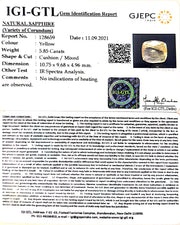 5.85/CT Natural Ceylonese Pukhraj with Govt Lab Certificate-YELSA9U